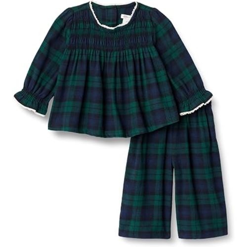 Amazon Essentials x Sofia Grainge Toddler and Baby Girls' Long Sleeve Flannel Set