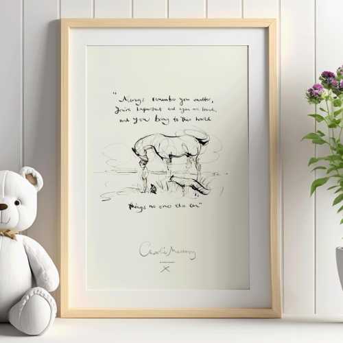 Charlie Mackesy Print : The Boy, The Mole, The Fox & The Horse - Perfect for Kids gift, newborn baby, mental health, kids Christmas gift.