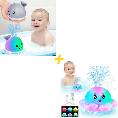 Gigilli Whale Bath Toy + Octopus Bath Toys