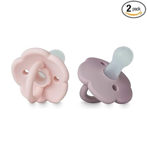 Moonkie Pacifiers Set of 2 | One-Piece Design Baby Pacifier with Large Air Holes | BPA-Free Silicone | Safe for Babies 0-6 Months