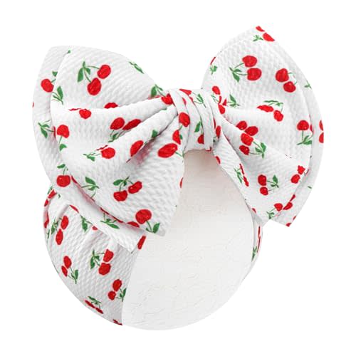 7’’ White Bows for Baby Girls Cherry Girl Headbands Baby Bow Fruit Outfits Hair Accessories for Newborn Infant Toddler Clothes