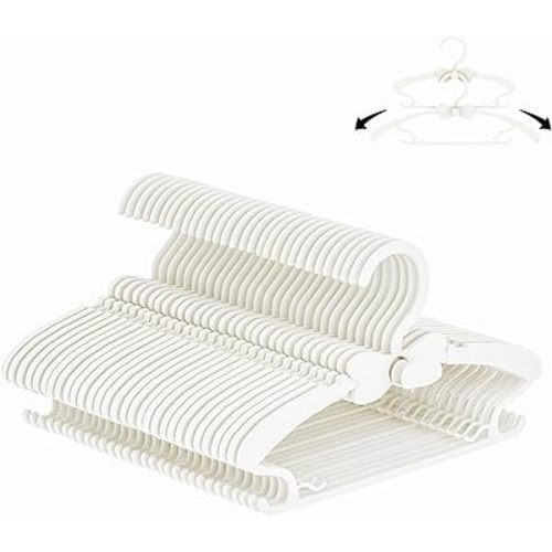WJWSKI Baby Nursery Closet Hangers, Ultra-Thin Non-Slip Laundry Infant Pant Hangers for Newborn Clothes - 20pcs Grey Gift - Adjustable Children Coat Hanger for Girl Boy Toddler (White Bow Hangers)