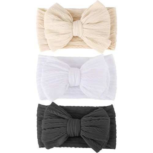 AQOKKA Baby Bows Headbands Nylon Baby Girl Headbands Soft Handmade Hairbands Toddler Hair Accessories for Girls Baby Newborn Infant Kids