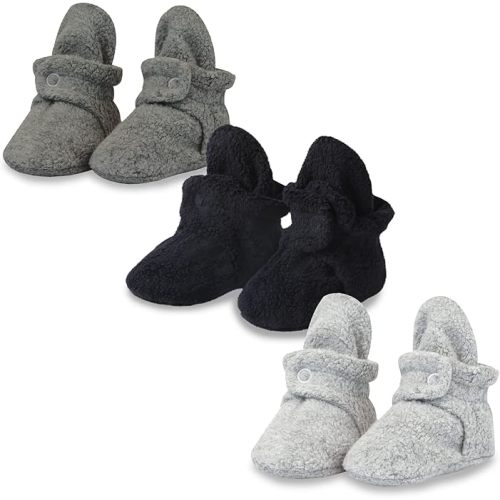 Zutano Unisex Fleece Baby Booties with Organic Cotton Lining, Newborn Essentials