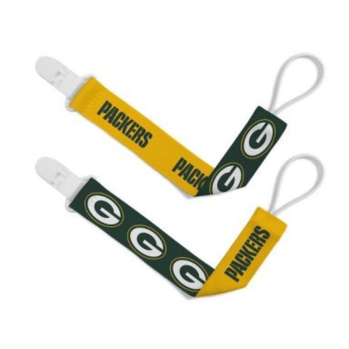 BabyFanatic Officially Licensed Unisex Pacifier Clip 2-Pack - NFL Green Bay Packers - Officially Licensed Baby Apparel