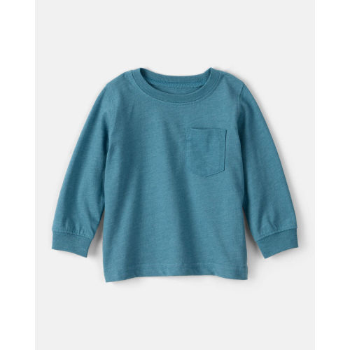Baby Boy Long-Sleeve Pocket Tee - Teal - Carter's | Carter's