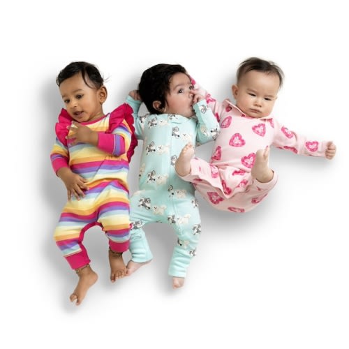 Paris Hilton x Monica + Andy Organic Cotton Scallop Collar Romper, Sizes Newborn-24 Months