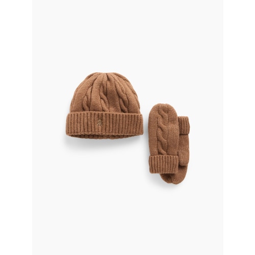 Baby & Toddler Cable-Knit Beanie & Mittens Set