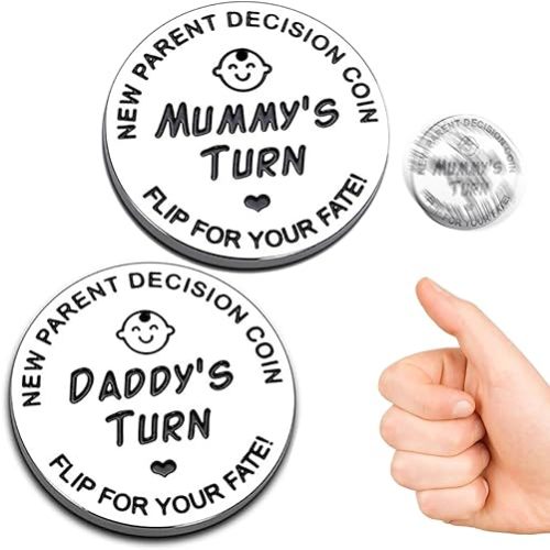 Funny Baby Gift New Parents Decision Gift,Pregnancy Gifts New Dad Mom Gifts,New Parents Gifts for Couples Halloween Thanksgiving Christmas Gift for First Time to be Moms Dads Daddy Mummy Double Sided