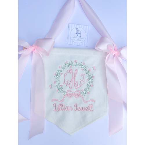 Linen Banner with Satin Bows