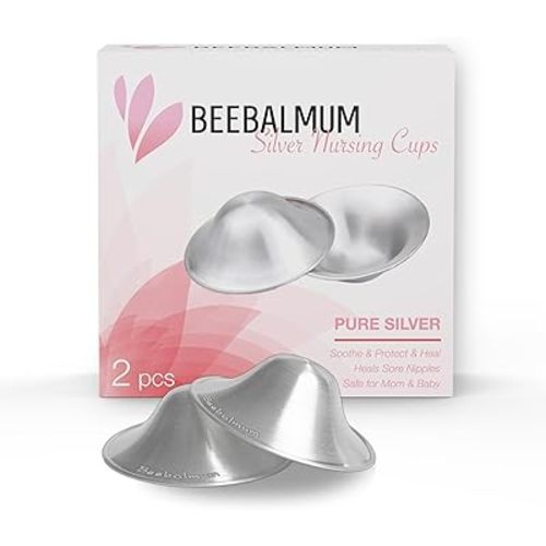The Original Silver Nursing Cups, Silverettes Metal Nipple Covers for Breastfeeding, Nursing Pads, 925 Silver Nipple Cover Guards, Soothe and Protect Sore Nipples