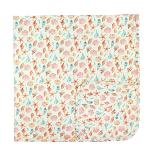 Sandy Seashells Luxury Bamboo Blanket