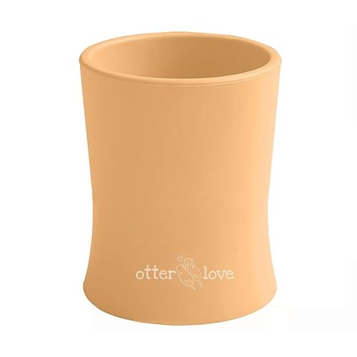 otterlove Silicone Baby & Toddler Training Cup - Pediatric OT Approved - 100% Platinum Pure LFGB Silicone - Unbreakable - Plastic Free - Tiny Cup Perfect for Baby Led Weaning (Clementine)