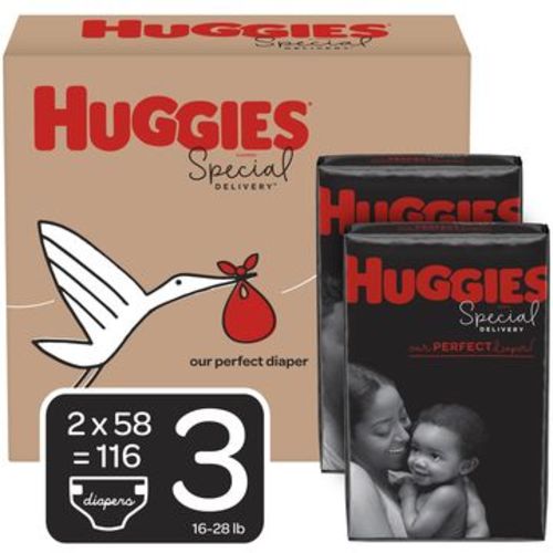 HUGGIES Special Delivery Baby Diapers, Hypoallergenic, Size 3, 116 Count