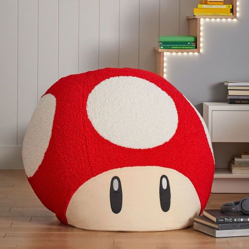 Large Super Mario™ Super Mushroom Bean Bag Chair | Pottery Barn Teen