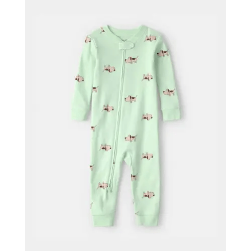 Baby Puppy 100% Cotton Snug Fit 1-Piece Pajama - Green | Carter's