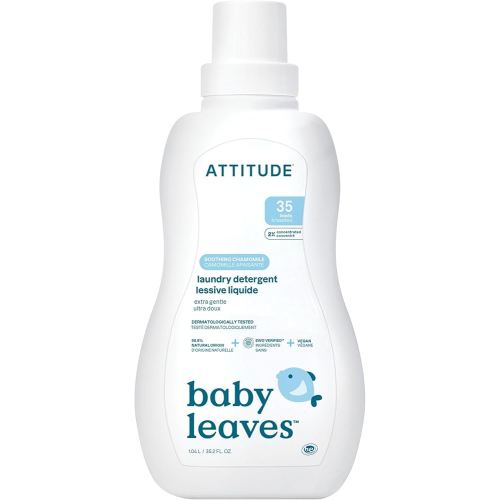 ATTITUDE Baby Laundry Detergent, EWG Verified, Plant and Mineral-Based Formula, HE Compatible, Vegan Household Products, Soothing Chamomile, 35 Loads, 35.5 Fl Oz