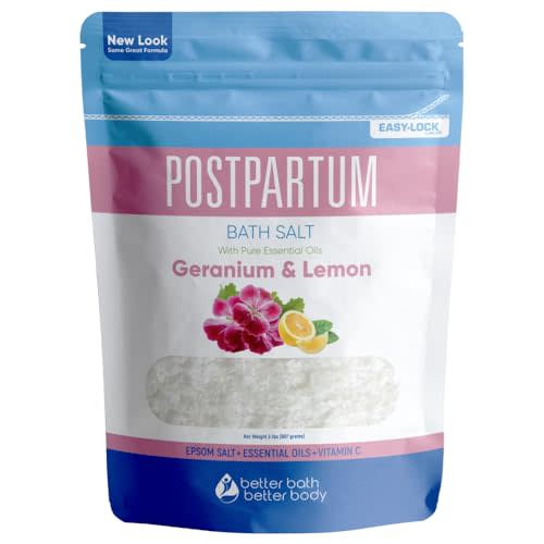 Postpartum Sitz Bath Soak (2 Lbs) Postpartum Care for New Moms Bath Salt with Essential Oils in Easy Press-Lock BPA-Free Pouch Made with Natural Ingredients Made in USA