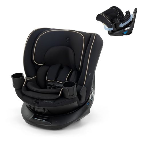 Maxi-Cosi Andi 360 Rotating All-in-One Baby Convertible Car Seat, Rear-Facing, Forward Facing Car Seat, Infant Toddler Booster, Easy Rotation, Tension System, Harness Adjust, Caspian Caviar