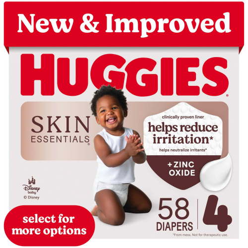 Huggies Skin Essentials Baby Diapers Size 4 (22-37 lbs), 58 ct