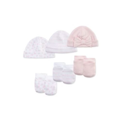 Baby Girls Pretty Hat and Mitten Set