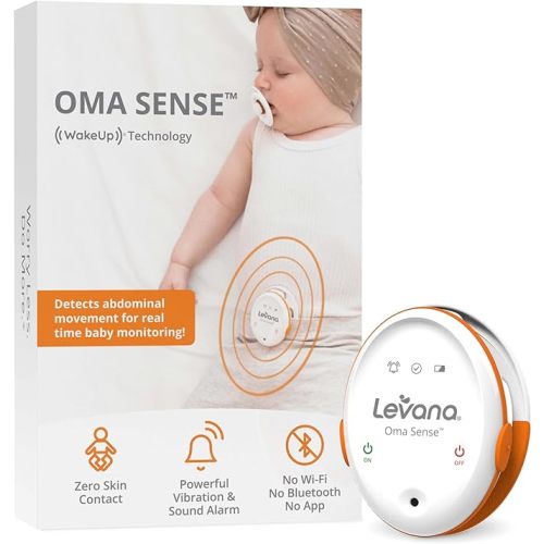 Levana Oma Sense Baby Abdominal Movement Monitor - Baby Sleep Monitor with Wakeup Technology - Rousing Vibrations, Audio & Lights Stimulates Baby & Alerts Parents - Safety Baby Essentials for Newborn