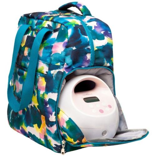 Sarah Wells Kelly Breast Pump Backpack & Tote – Insulated Pocket, Laptop Sleeve & Easy-Clean Interior – Fits All Pumps for Moms Aquarelle