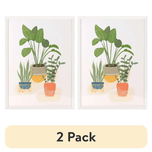 (2 pack) Mainstays – 18x24 Picture Frame – White Thin Flat Profile Wall Photo Frame