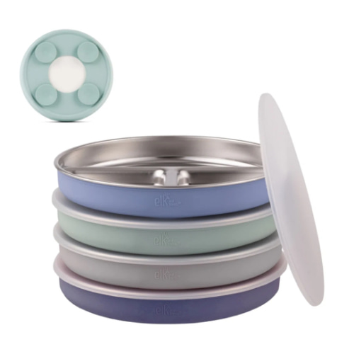 7.8" Stainless Steel Divided Plates with Suction Sleeve