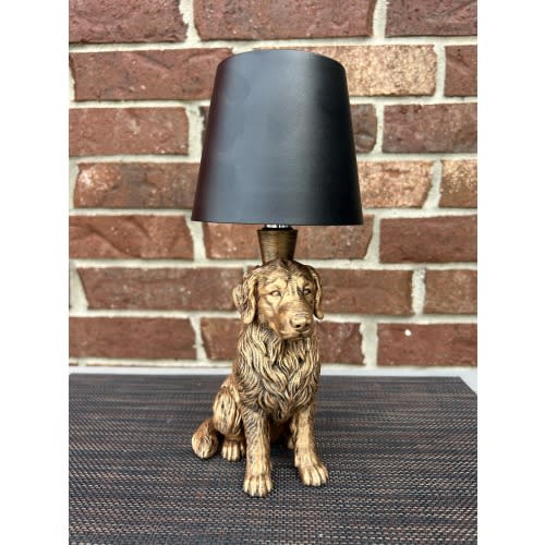 Cordless Golden Retriever Lamp 10” - Hand-Painted, 3D Printed, Golden Retriever Night Light