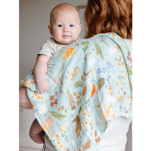 Flora & Fauna Baby Burp Cloths – Muslin Set of 2 - 1canoe2