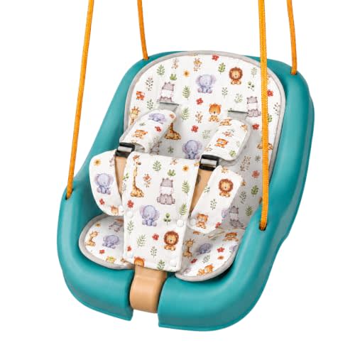 Jenaai Toddler Swing Cushion Outdoor Baby Swings Age 1-3 Wild Animals | Soft seat Insert Pad Compatible with Swings,Detachable Machine Washable Cover, Secure Straps Attachment (Not Included Swing)