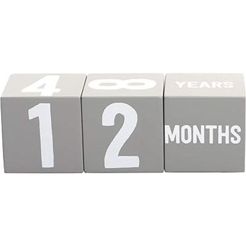 Kate & Milo Baby Milestone Photo Props, Monthly Growth Markers, Baby Age Milestone Keepsakes, Gray Wooden Monthly Blocks, Baby Photo Prop