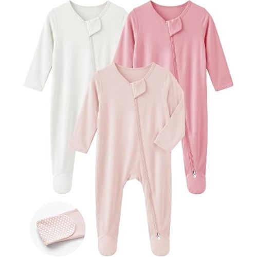 Bamboo Sleepers for Baby Boy, Newborn Footie Footed Pajamas, Bamboo Viscose Infant Onesies Clothing Long Sleeve