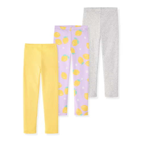 Garanimals Baby & Toddler Girl Ribbed Cotton Pull-On Leggings, 3-Pack, 0M–6T