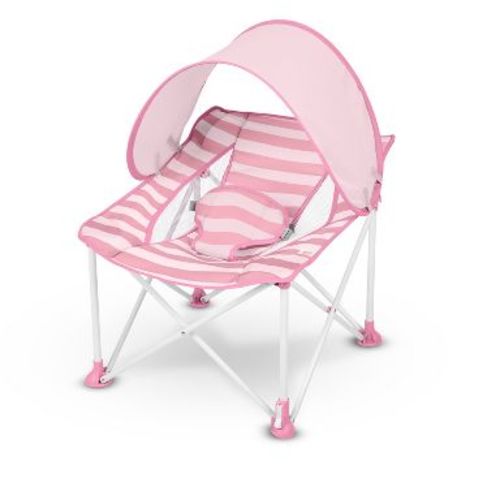 Bright Starts Pop N Chill Travel Booster Seat - Pink Stripe