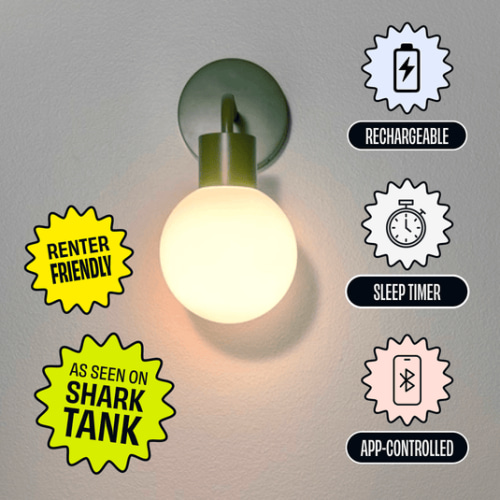 Sage Green Poplight: Tool free, Rechargeable Wall Lighting