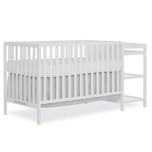 Dream On Me Synergy 3-in-1 Convertible Crib with Changing Table, White