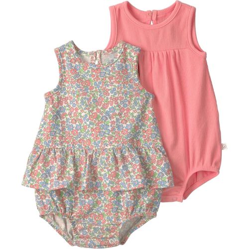 little planet by carter's Girl Romper made with Organic Cotton, Pink Floral, 3M