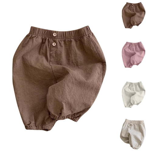 Fesfesfes Newborn Baby Pants Loose Comfy Solid Color Pants Infant Baby Casual Summer Pants