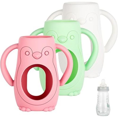 3 Pack Silicone Sleeves for MAM Baby Bottles - Anti Breakage Baby Bottle Holder, Compatible with MAM Baby Bottle, 9OZ