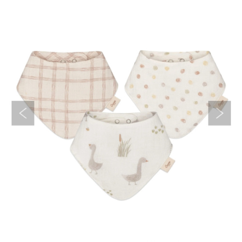 Charlie 3-pc. Farmhouse Goose Muslin Baby Bib Set