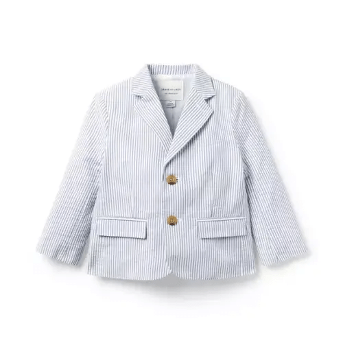 Boy Atlantic Blue Stripe The Striped Seersucker Blazer by Janie and Jack