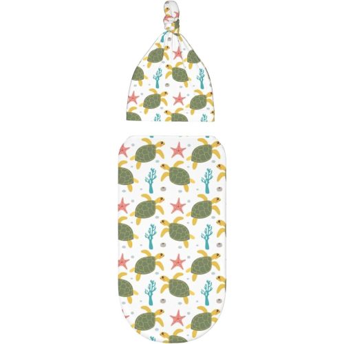 Cute Turtle Soft and Stretchy Blanket for Shower Boy and Girl