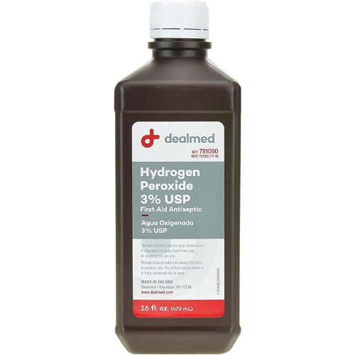 Dealmed Hydrogen Peroxide 3% USP – 16 fl. oz. USA Made Hydrogen Peroxide Cleaner, Hydrogen Peroxide 3 Percent First Aid Cleaner, Hydrogen Peroxide Solution for First Aid Kit and Medical Facilities
