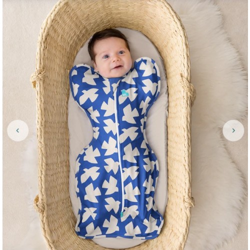 Swaddle Up™ 1.0 TOG Cotton Cobalt Paperbirds