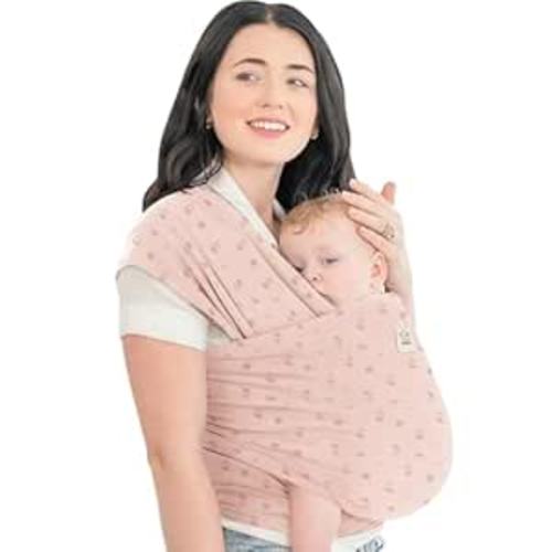 KeaBabies Baby Wrap Carrier, All in 1 Original Baby Carrier, Pink Daisies