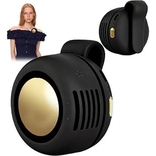 Portable Clip-On Fan, Mini USB Rechargeable 360° Rotatable Fan, 3-Speed Silent Mini Bladeless Fans (Black)
