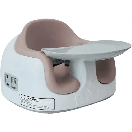 Bumbo 3-in-1 Multi-Seat for 6 to 36 Months, Travel Baby Feeding & Play Floor Seat, All-in-One Portable Booster with Tray & Toddler High Chair, Breige/Sonoran Rose