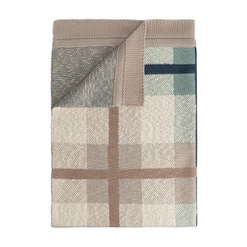 Plaid Cotton Knit Blanket, One Size